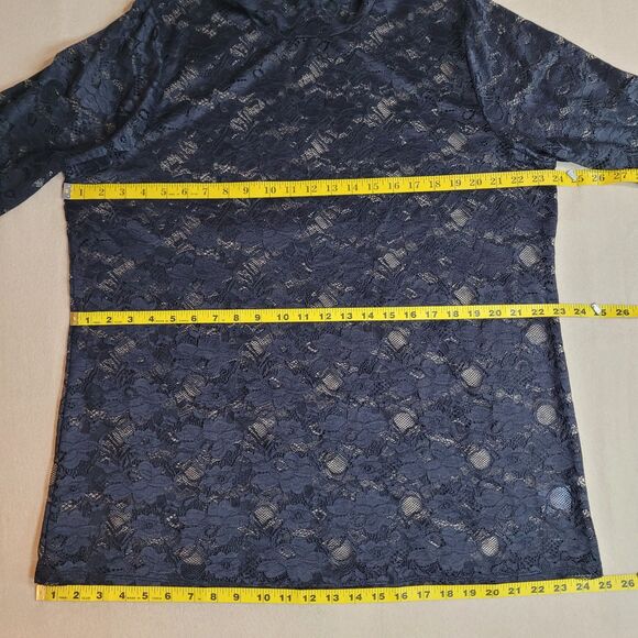 Torrid Black Floral Lace Top 2X Sheer Long Sleeve Mock Neck Whimsigoth Romantic - Picture 4 of 12
